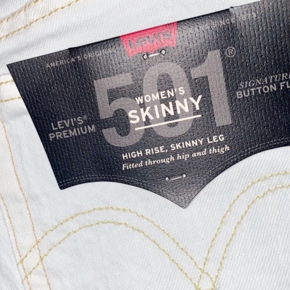 Levi’s 501 Bleach Wash Skinny Jeans Size 32 - Picture 5 of 7